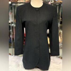 Cristian Dior Elegant Black Women's Coat - Classic Minimal Design S:6